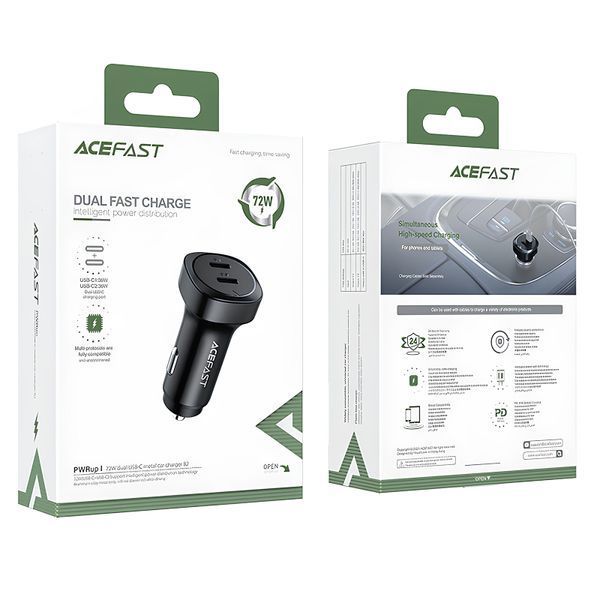 АЗП Acefast B2 PD36W+PD36W total 72W (2USB-C) 86086 фото