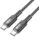 Дата кабель Hoco U120 Transparent explore intelligent power-off PD 60W Type-C to Type-C (1.2m) 66088 фото 4