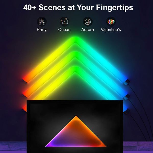 Настінний світильник Lines SAL-013B Bluetooth USB interface with app (6+2 pcs) 69976 фото