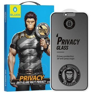 Захисне 2.5D скло Blueo Full Cover Anti-Peep Matte для Apple iPhone 13 Pro/13/14/16e/17e (6.1") 71028 фото