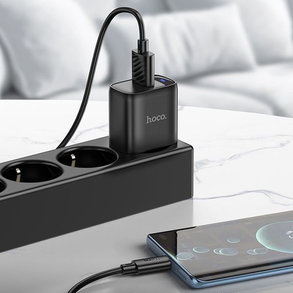 МЗП Hoco C140A Smart QC3.0 18W (1USB-A) + кабель USB to Type-C 75048 фото