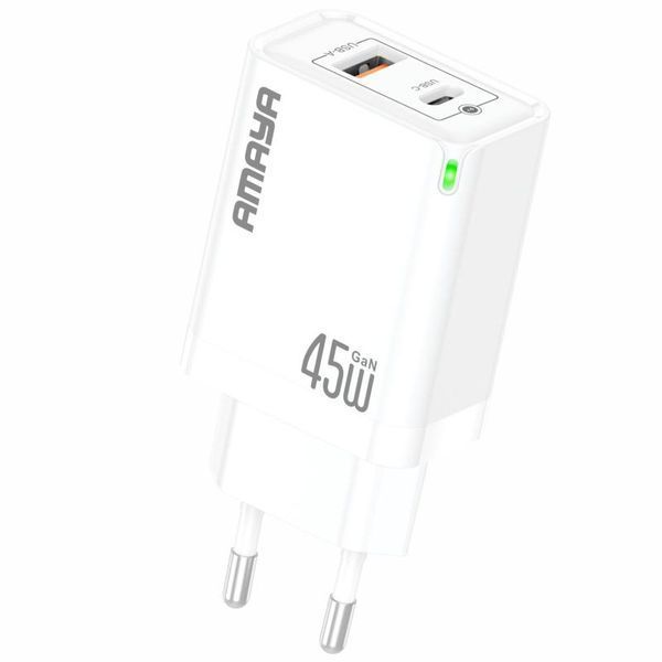 МЗП Amaya E45D PD45W+QC3.0 GaN (1USB-A/1C) 84595 фото